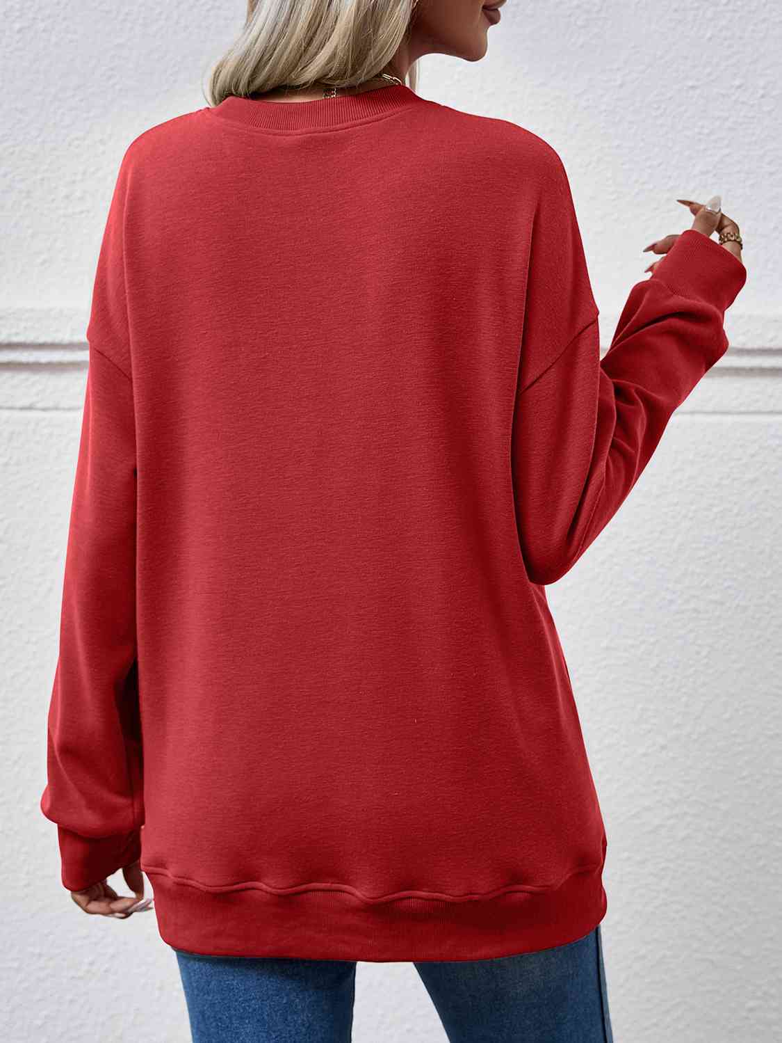 Dropped Shoulder Sweatshirt with Pockets BLUE ZONE PLANET