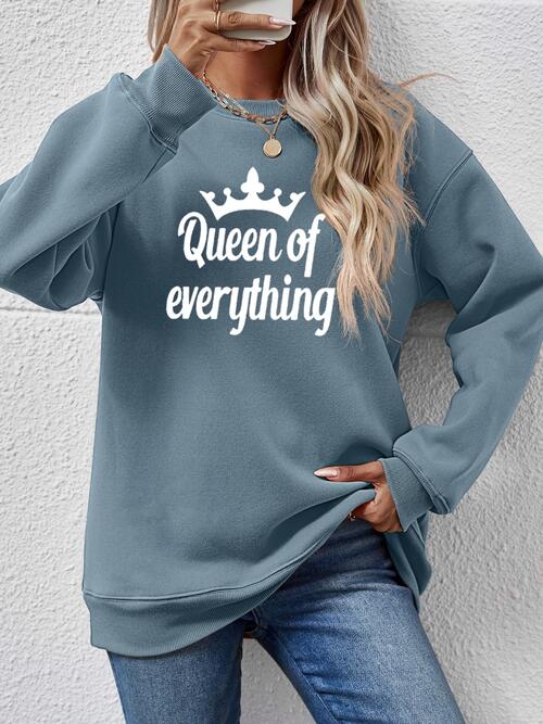 QUEEN OF EVERYTHING Round Neck Sweatshirt BLUE ZONE PLANET