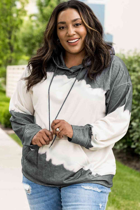 Plus Size Hoodie with Front Pocket BLUE ZONE PLANET