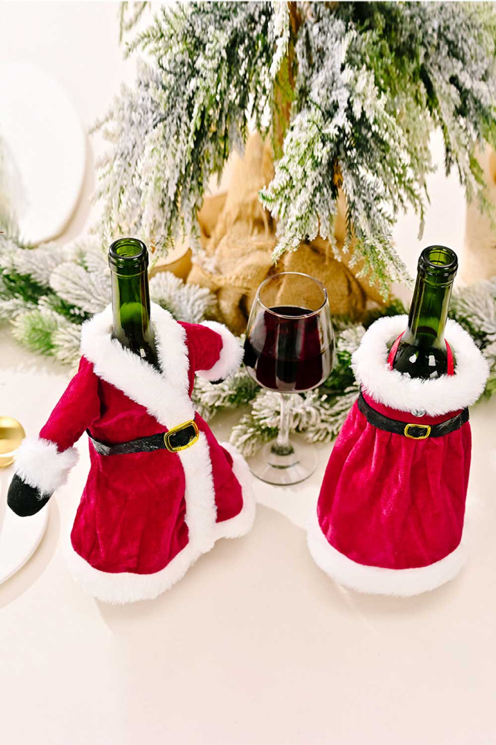 2-Pack Christmas Dress Wine Bottle Covers-[Adult]-[Female]-Christmas Dress-One Size/2 Pack-2022 Online Blue Zone Planet