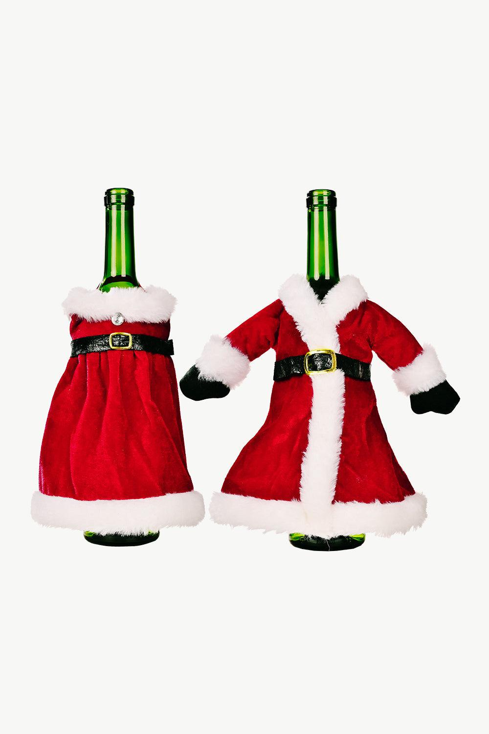 2-Pack Christmas Dress Wine Bottle Covers-[Adult]-[Female]-Christmas Dress-One Size/2 Pack-2022 Online Blue Zone Planet