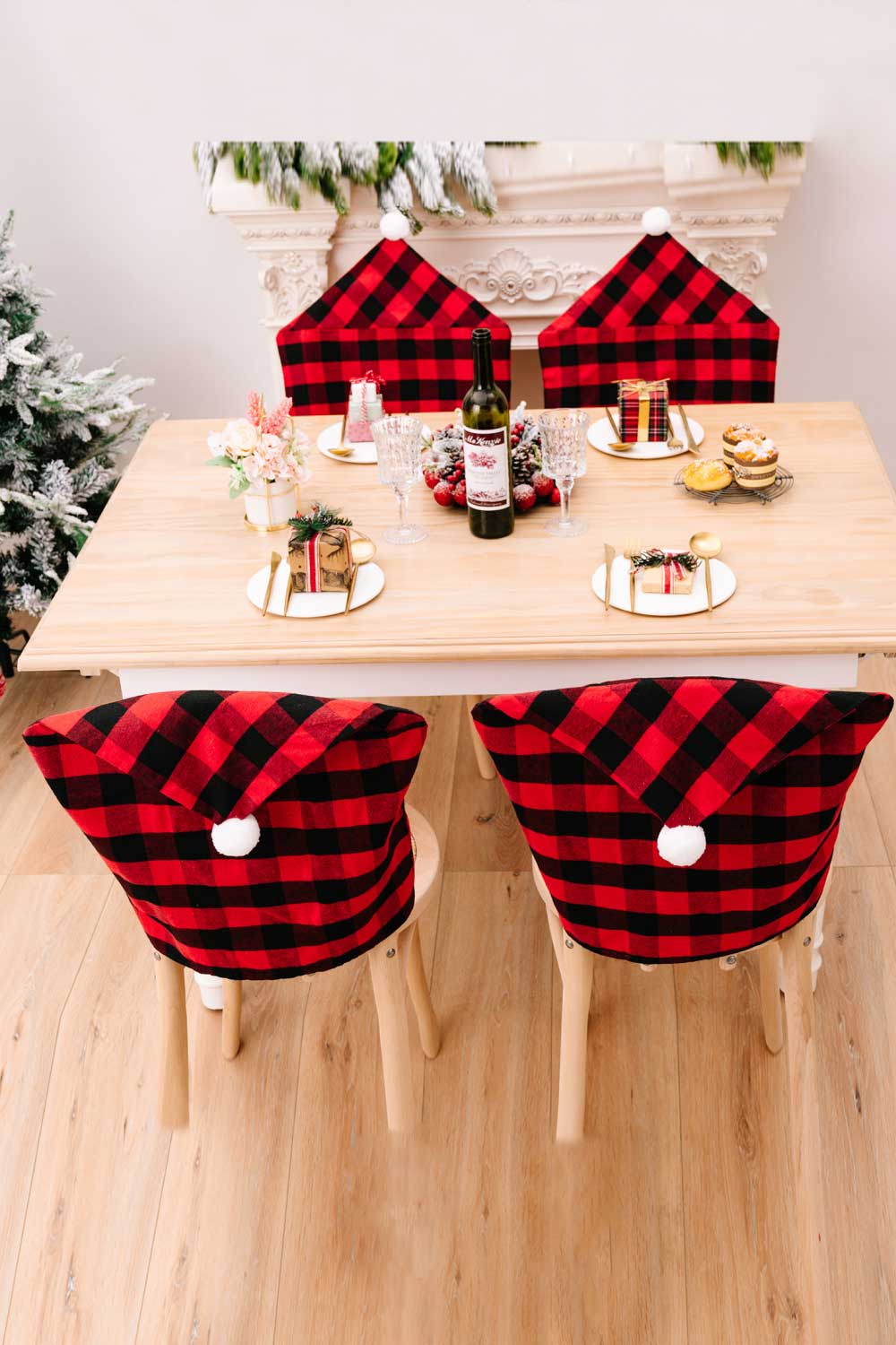 2-Pack Christmas Plaid Chair Covers-TOPS / DRESSES-[Adult]-[Female]-2022 Online Blue Zone Planet