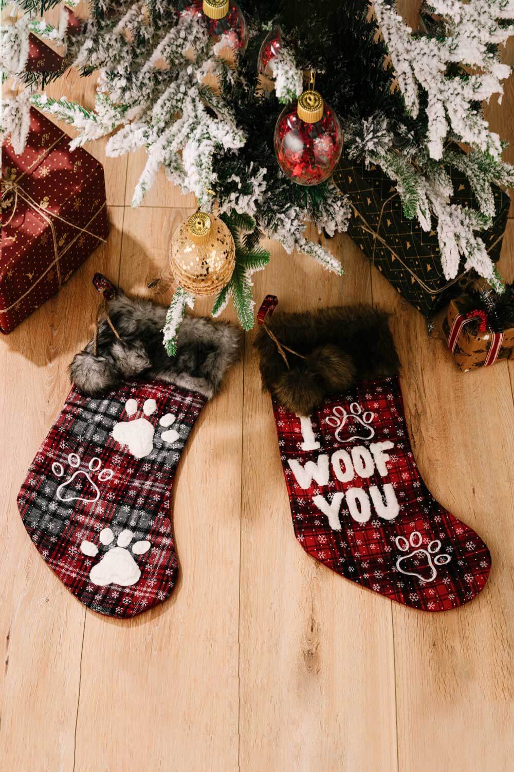 2-Pack Plush Christmas Stockings-TOPS / DRESSES-[Adult]-[Female]-Letter/Claw-One Size/2 Pack-2022 Online Blue Zone Planet