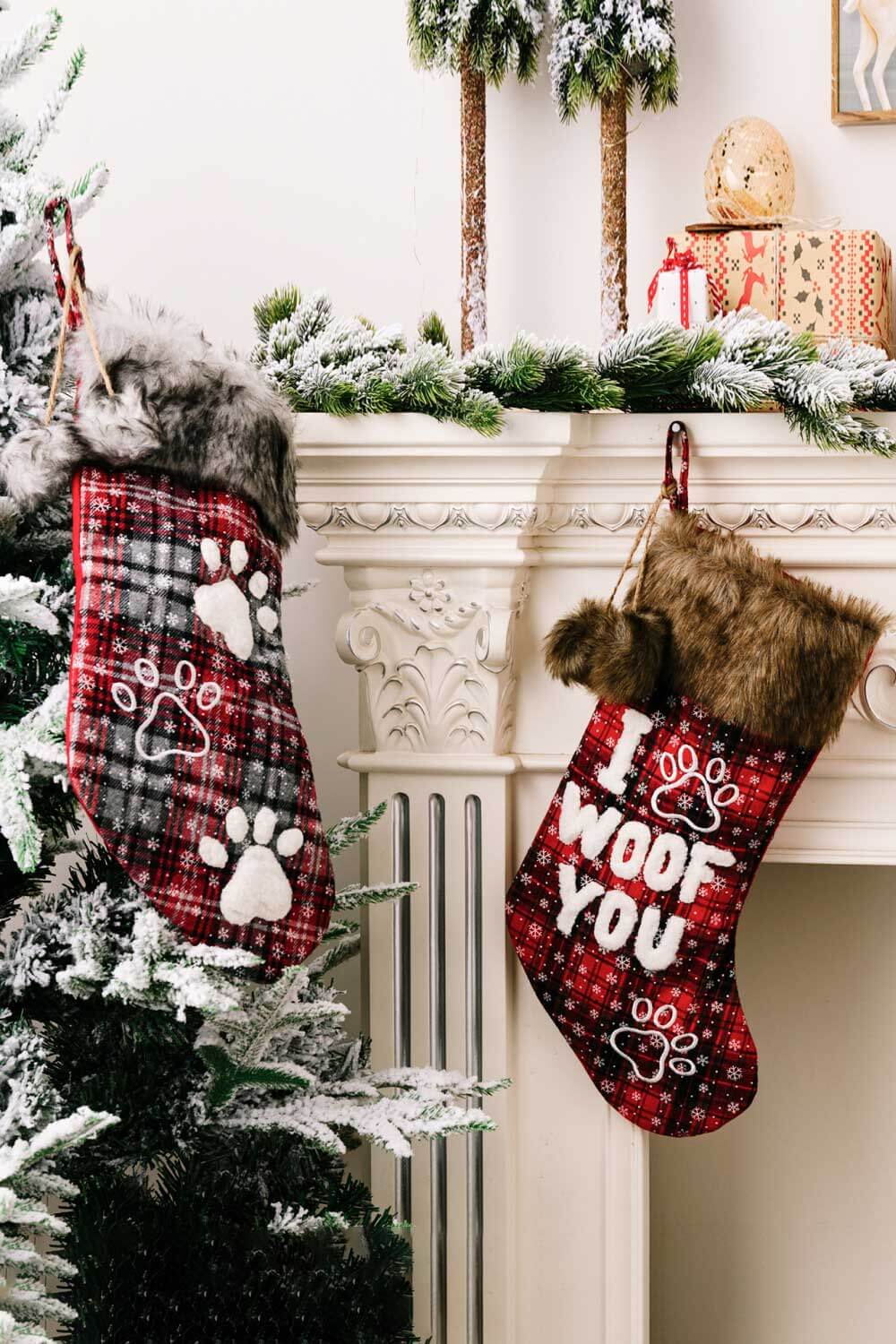 2-Pack Plush Christmas Stockings-TOPS / DRESSES-[Adult]-[Female]-Letter/Claw-One Size/2 Pack-2022 Online Blue Zone Planet