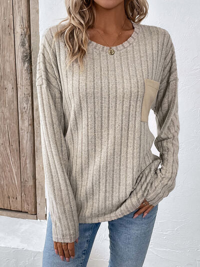 Round Neck Dropped Shoulder T-Shirt Trendsi