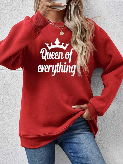 QUEEN OF EVERYTHING Round Neck Sweatshirt BLUE ZONE PLANET