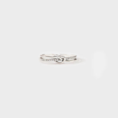 925 Sterling Silver Double-Layered Knot Ring-RINGS-[Adult]-[Female]-Silver-5-2022 Online Blue Zone Planet