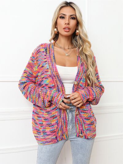 Blue Zone Planet |  Button Up Dropped Shoulder Cardigan BLUE ZONE PLANET