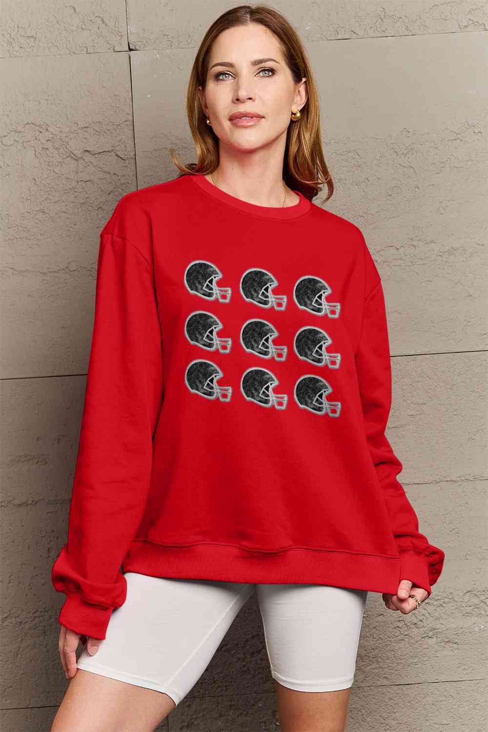 Simply Love Full Size Graphic Round Neck Sweatshirt BLUE ZONE PLANET