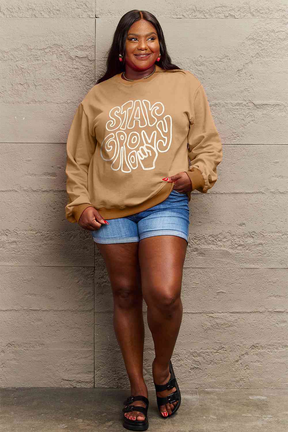 Simply Love Full Size Graphic Sweatshirt BLUE ZONE PLANET