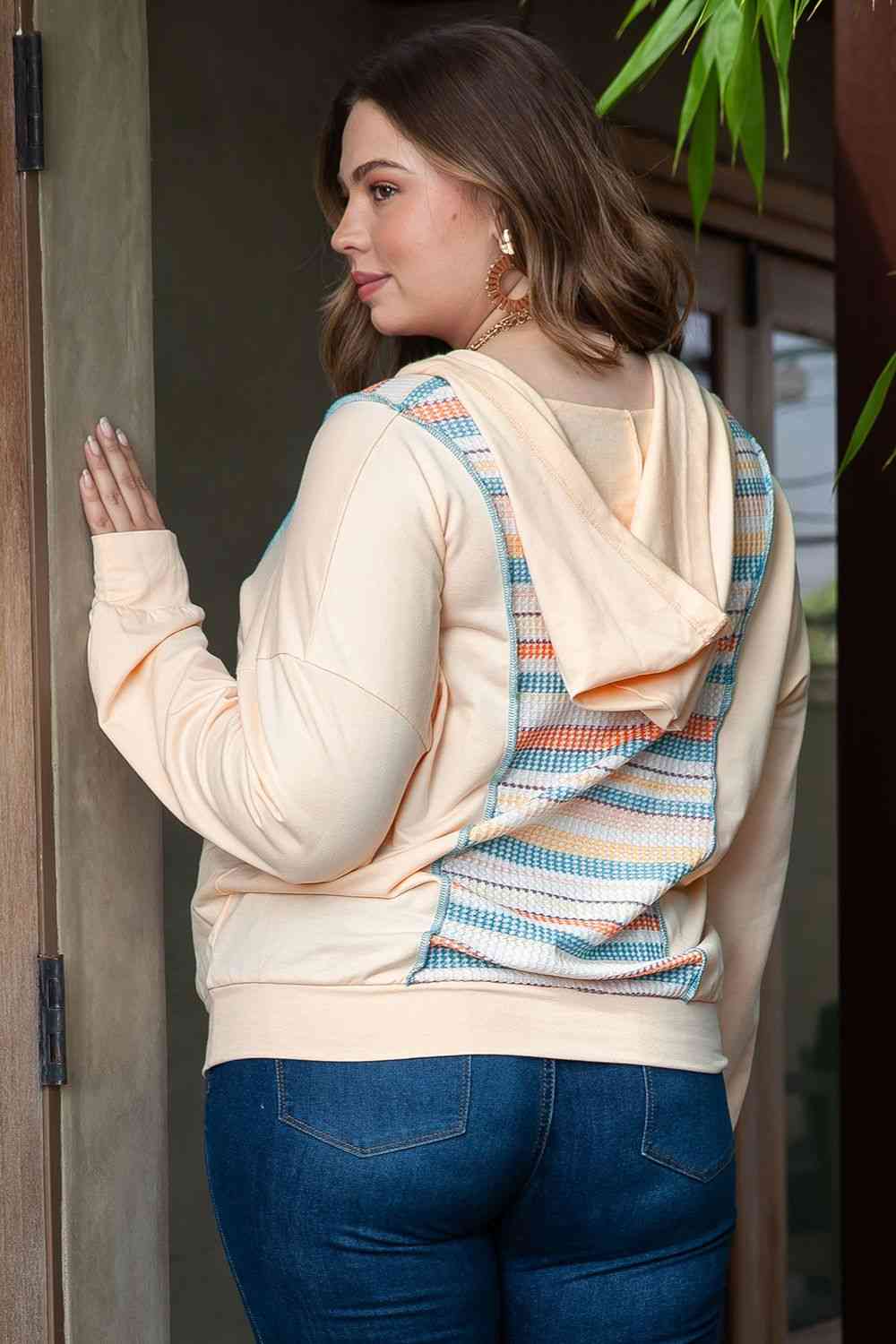 Plus Size Hoodie with Front Pocket BLUE ZONE PLANET