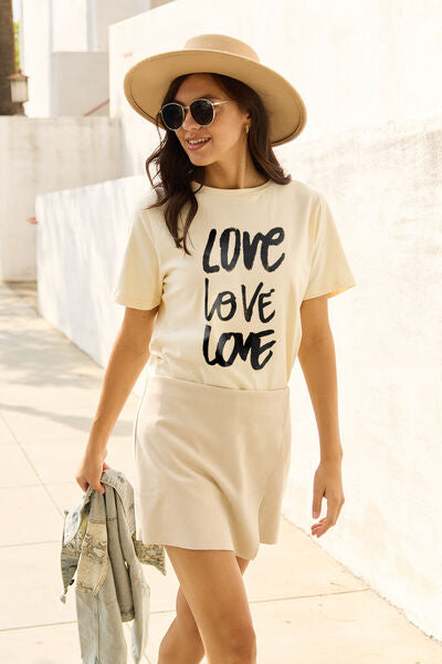 Simply Love Full Size LOVE Short Sleeve T-Shirt BLUE ZONE PLANET