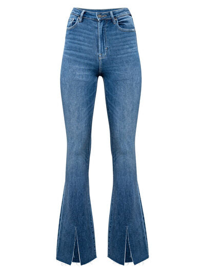 Blue Zone Planet |  Slit Bootcut Jeans with Pockets BLUE ZONE PLANET