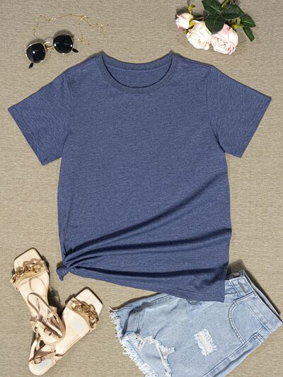 Round Neck Short Sleeve T-Shirt Trendsi