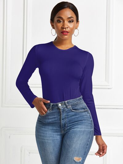 Blue Zone Planet |  Round Neck Long Sleeve Bodysuit BLUE ZONE PLANET