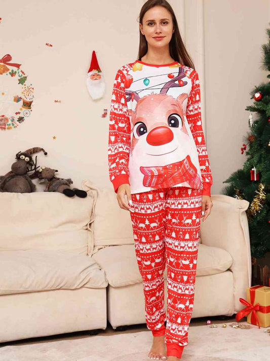 Full Size Christmas Long Sleeve Top and Pants Set BLUE ZONE PLANET