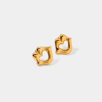 Lip 18K Gold-Plated Stud Earrings-EARRINGS-[Adult]-[Female]-Gold-One Size-2022 Online Blue Zone Planet