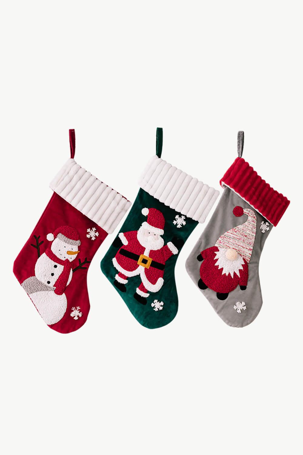 3-Pack Christmas Stocking Ornaments-TOPS / DRESSES-[Adult]-[Female]-Santa/Sonwman/Gnome-One Size/3 Pack-2022 Online Blue Zone Planet