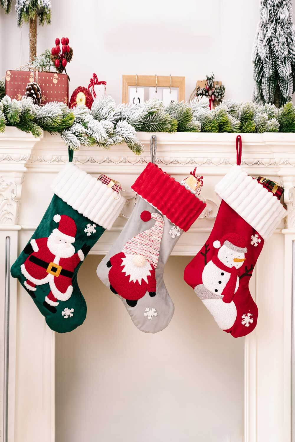 3-Pack Christmas Stocking Ornaments-TOPS / DRESSES-[Adult]-[Female]-Santa/Sonwman/Gnome-One Size/3 Pack-2022 Online Blue Zone Planet