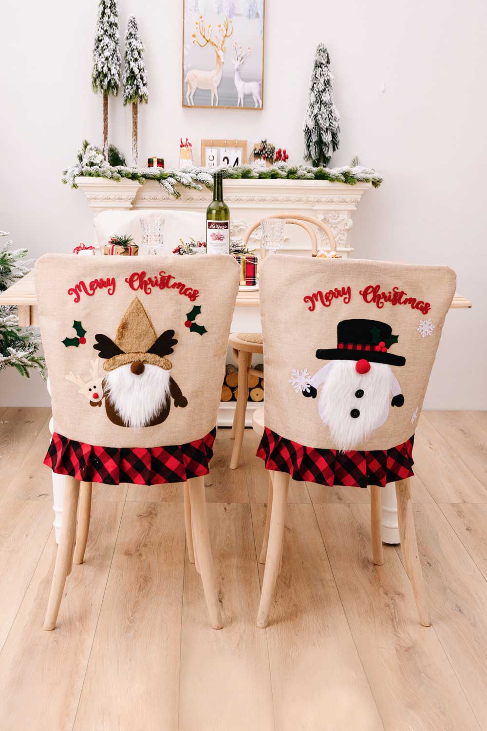 3-Pack Plaid Christmas Gnome Chair Covers-TOPS / DRESSES-[Adult]-[Female]-Black/Red/Brown-One Size/3 Pack-2022 Online Blue Zone Planet