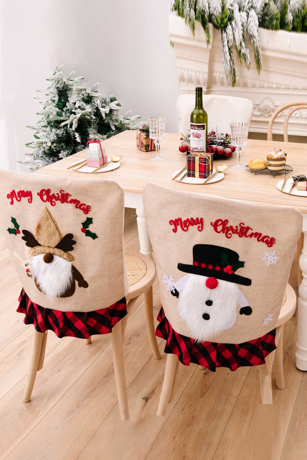 3-Pack Plaid Christmas Gnome Chair Covers-TOPS / DRESSES-[Adult]-[Female]-Black/Red/Brown-One Size/3 Pack-2022 Online Blue Zone Planet