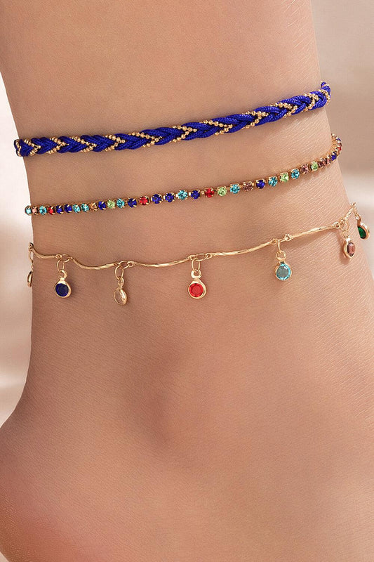 3-Piece Boho Style Multicolored Anklet-ANKLETS-[Adult]-[Female]-Multicolor-One Size-2022 Online Blue Zone Planet