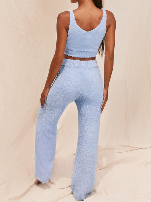 V-Neck Tank and Pants Set BLUE ZONE PLANET