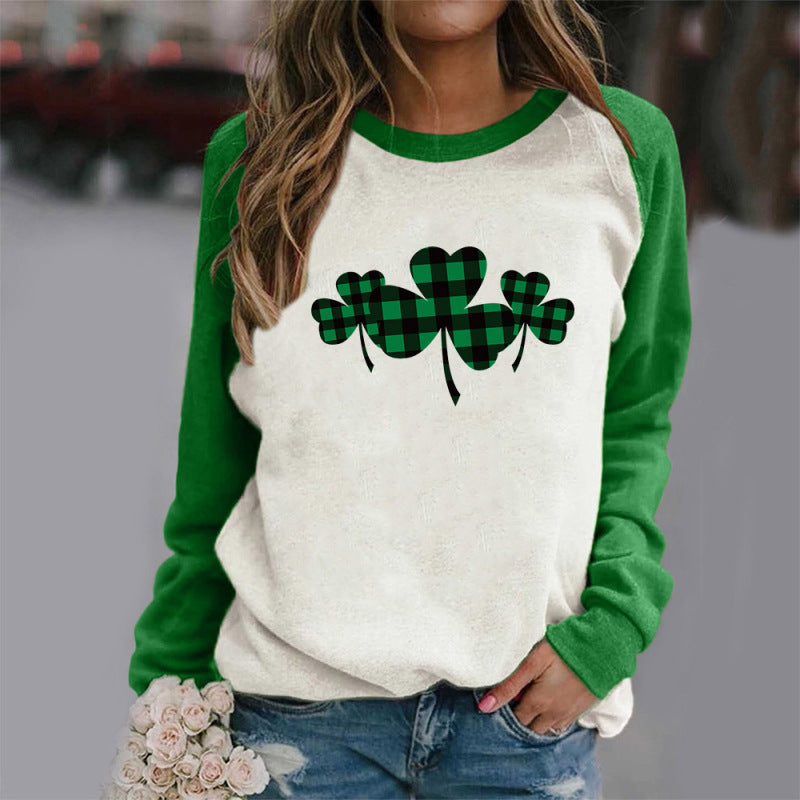 St. Patrick's Shamrock Patch Sleeve Sweatshirt BLUE ZONE PLANET