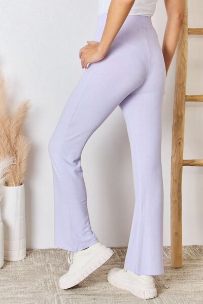 Blue Zone Planet |  RISEN Full Size High Waist Ultra Soft Knit Flare Pants BLUE ZONE PLANET