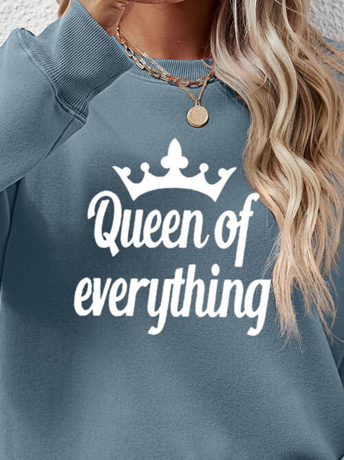 QUEEN OF EVERYTHING Round Neck Sweatshirt BLUE ZONE PLANET