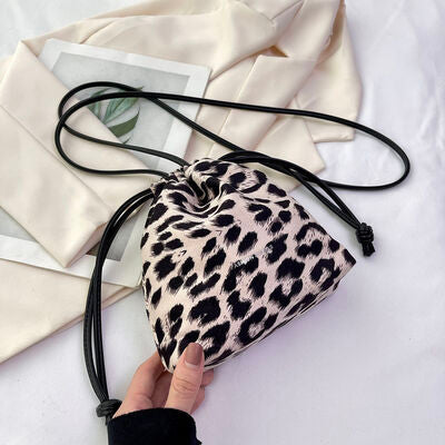 Drawstring Leopard Crossbody Bag Trendsi