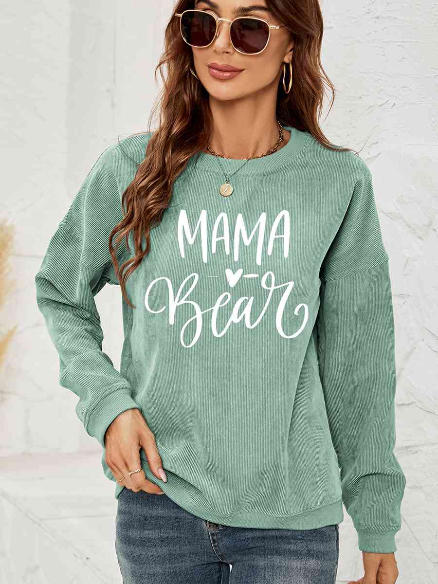 MAMA Graphic Round Neck Sweatshirt BLUE ZONE PLANET