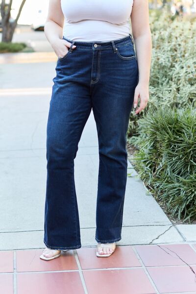 Kancan Full Size Slim Bootcut Jeans BLUE ZONE PLANET