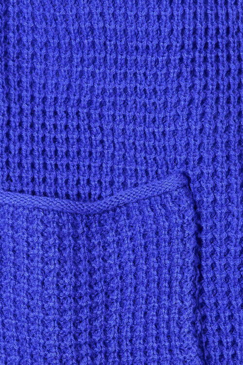 Zenana Full Size Waffle-Knit Open Front Cardigan BLUE ZONE PLANET