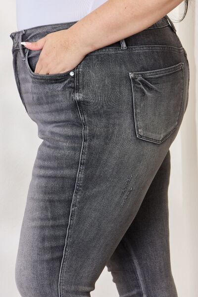 Blue Zone Planet |  Judy Blue Full Size High Waist Tummy Control Release Hem Skinny Jeans BLUE ZONE PLANET
