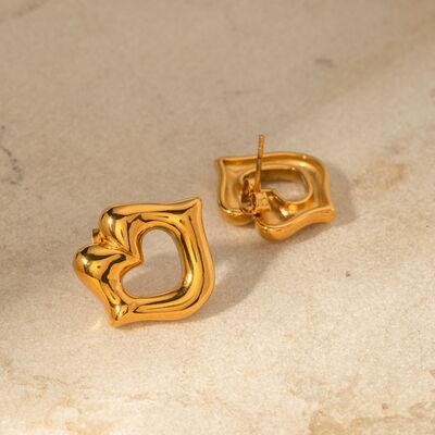 Lip 18K Gold-Plated Stud Earrings-EARRINGS-[Adult]-[Female]-Gold-One Size-2022 Online Blue Zone Planet