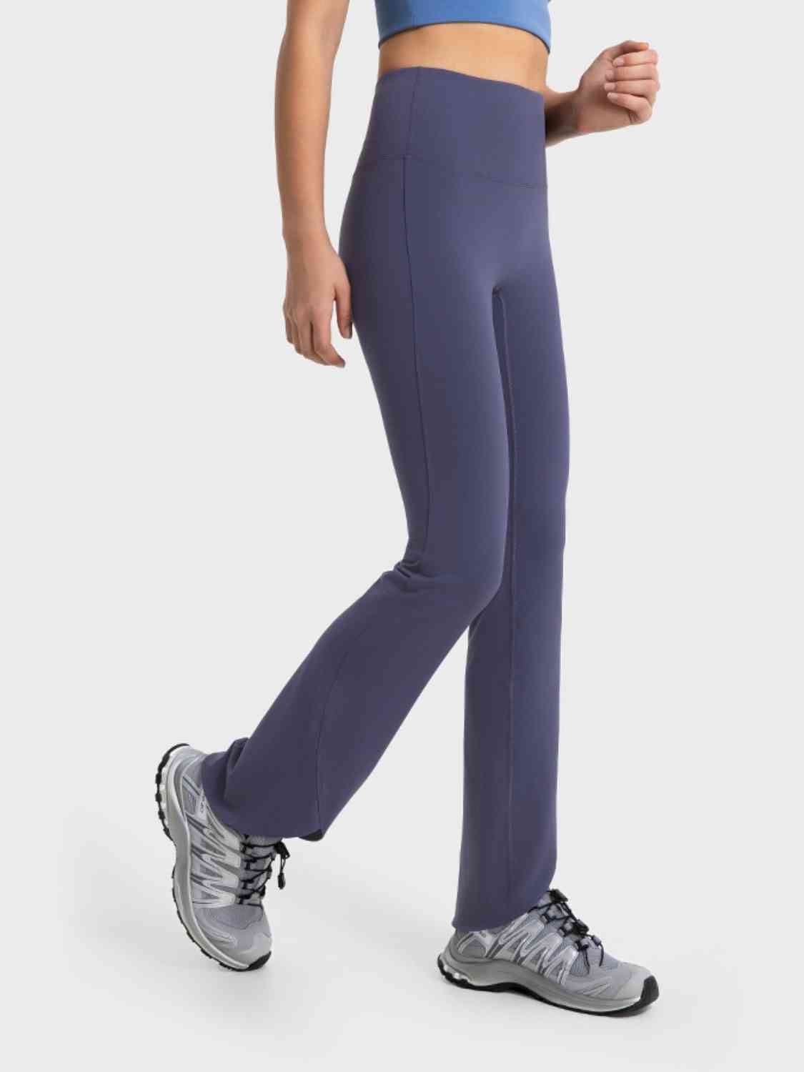 Wide Waistband Bootcut Sports Pants BLUE ZONE PLANET