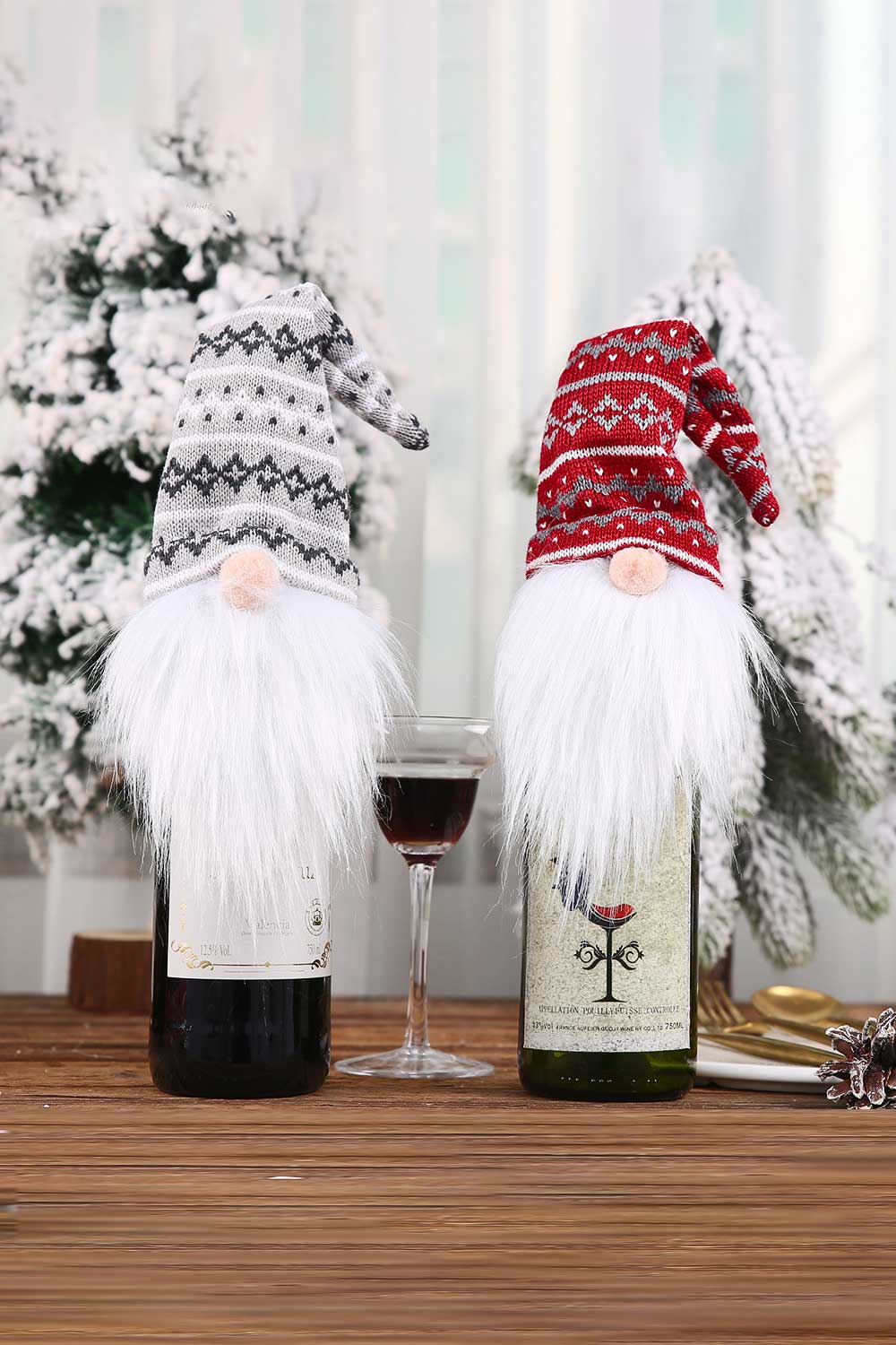 4-Pack Christmas Faceless Gnome Wine Bottle Covers-[Adult]-[Female]-Santa Hat-One Size/4 Pack-2022 Online Blue Zone Planet