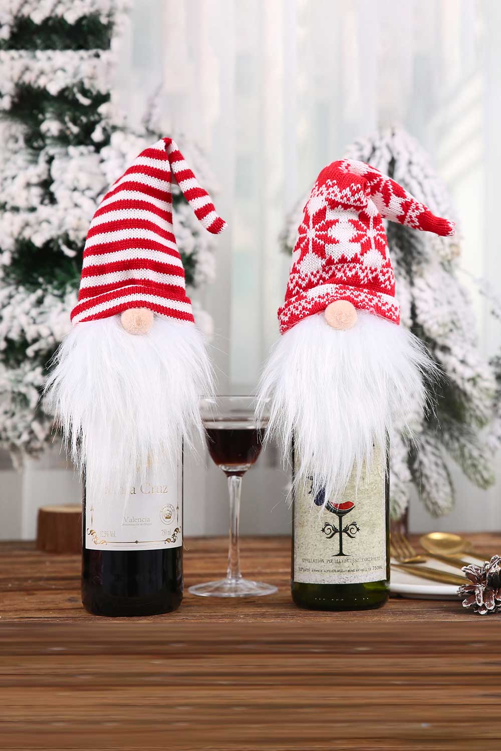 4-Pack Christmas Faceless Gnome Wine Bottle Covers-[Adult]-[Female]-Santa Hat-One Size/4 Pack-2022 Online Blue Zone Planet