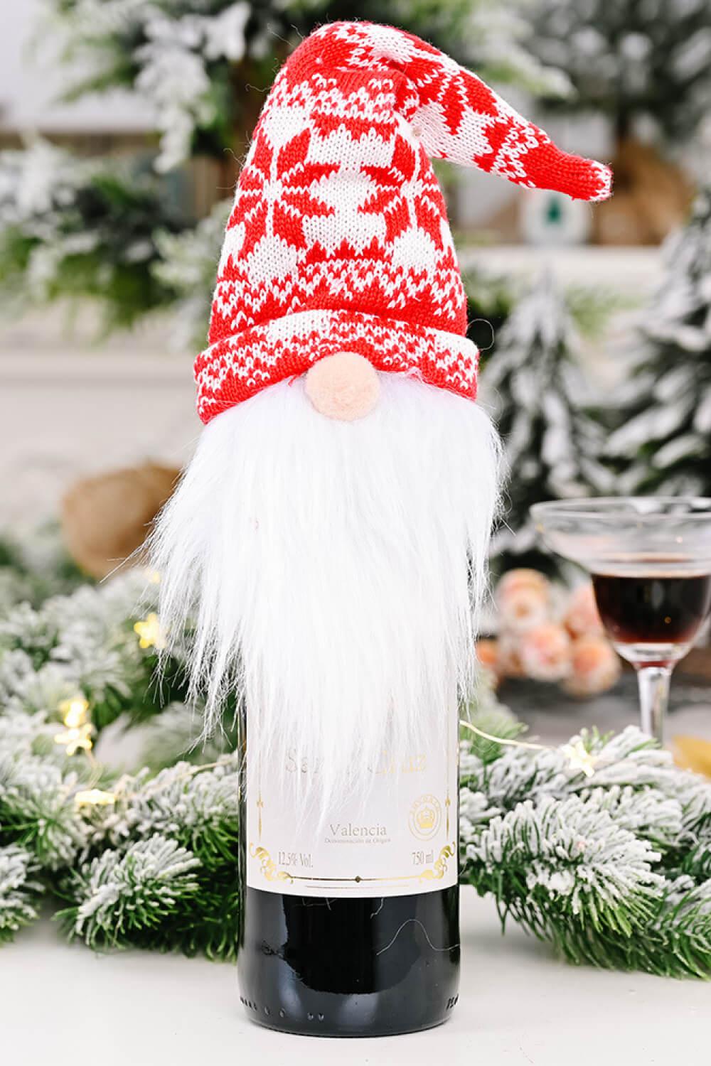 4-Pack Christmas Faceless Gnome Wine Bottle Covers-[Adult]-[Female]-Santa Hat-One Size/4 Pack-2022 Online Blue Zone Planet