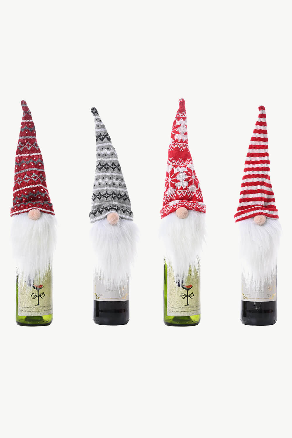 4-Pack Christmas Faceless Gnome Wine Bottle Covers-[Adult]-[Female]-Santa Hat-One Size/4 Pack-2022 Online Blue Zone Planet