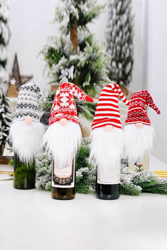 4-Pack Christmas Faceless Gnome Wine Bottle Covers-[Adult]-[Female]-Santa Hat-One Size/4 Pack-2022 Online Blue Zone Planet