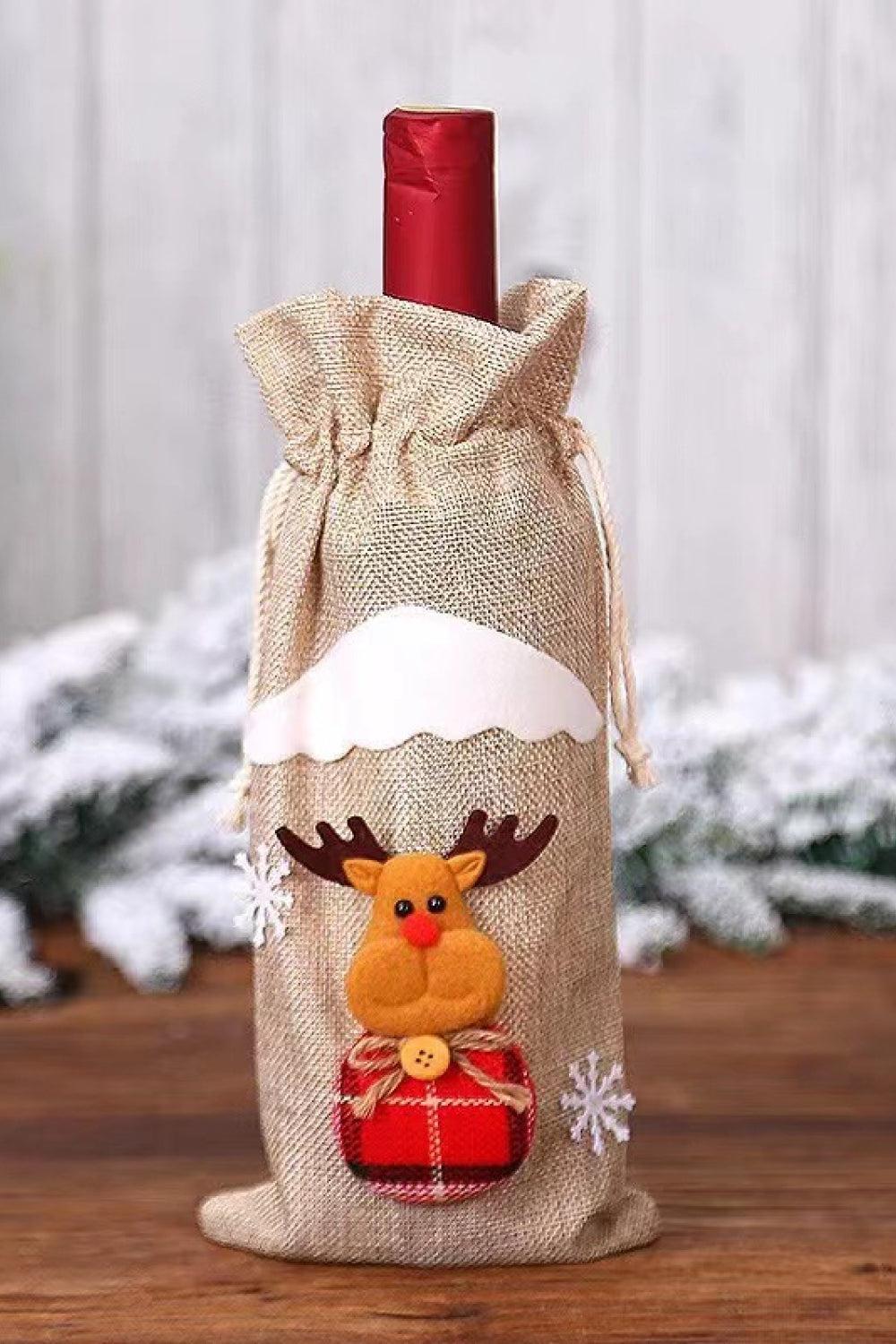 4-Pack Christmas Gnome Bottle Cover-[Adult]-[Female]-Red/Green/Beige Snowman/Beige Elk-One Size/4 Pack-2022 Online Blue Zone Planet