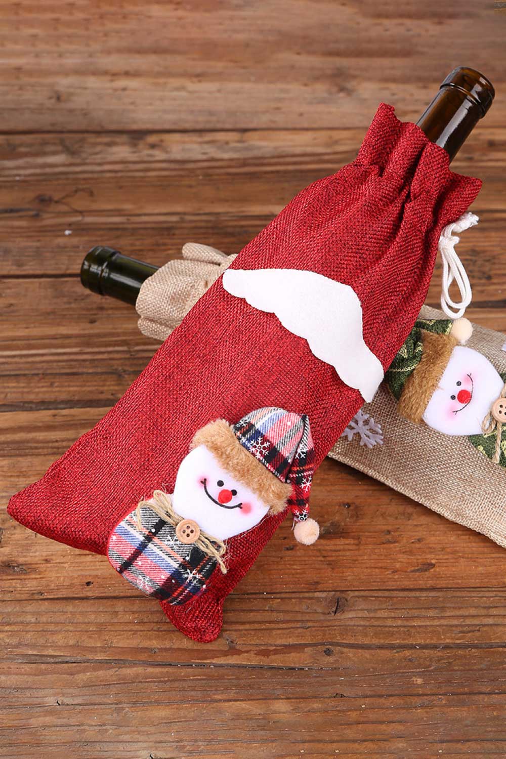 4-Pack Christmas Gnome Bottle Cover-[Adult]-[Female]-Red/Green/Beige Snowman/Beige Elk-One Size/4 Pack-2022 Online Blue Zone Planet