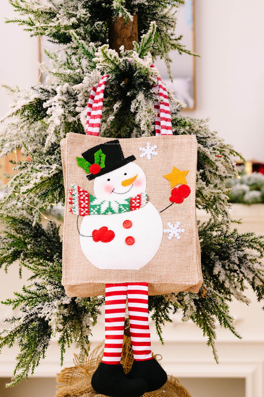 4-Pack Christmas Gnome Graphic Striped Gift Bag-[Adult]-[Female]-Santa/Snowman/Elk/Christmas Tree-One Size/4 Pack-2022 Online Blue Zone Planet