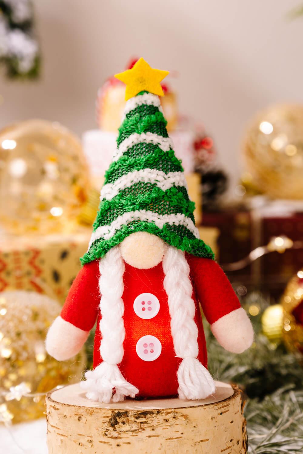 4-Pack Christmas Light-Up Faceless Gnome Hanging Widgets-TOPS / DRESSES-[Adult]-[Female]-Red Stripe/Green Stripe/Red/Green-One Size/4 Pack-2022 Online Blue Zone Planet