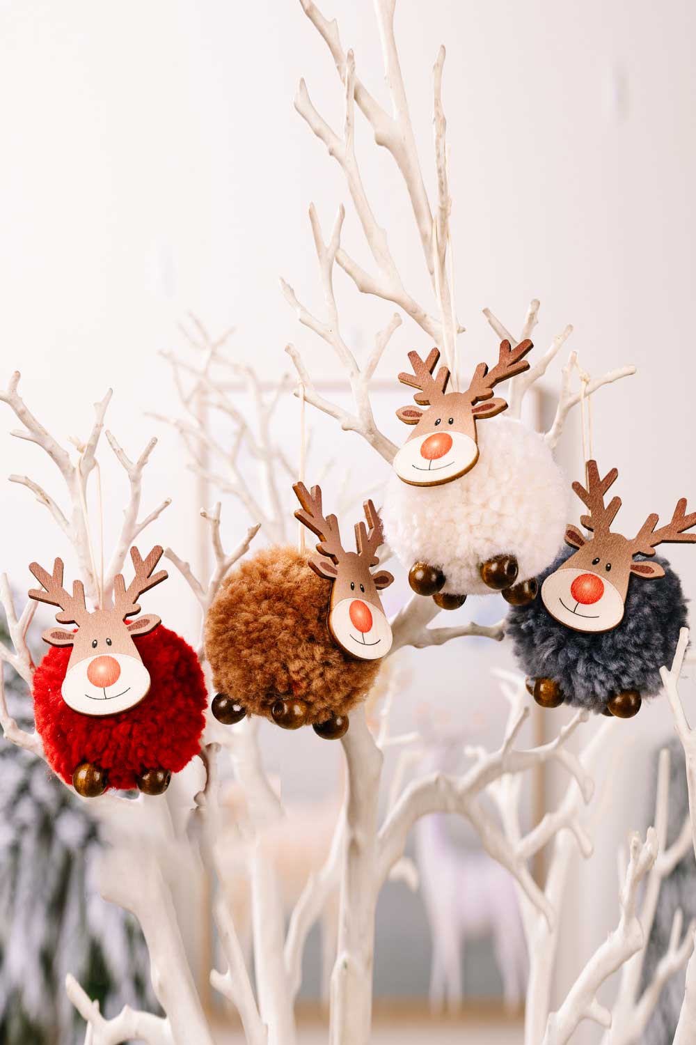 4-Pack Christmas Sherpa Reindeer Hanging Widgets-TOPS / DRESSES-[Adult]-[Female]-Red/Brown/White/Gray-One Size/4 Pack-2022 Online Blue Zone Planet