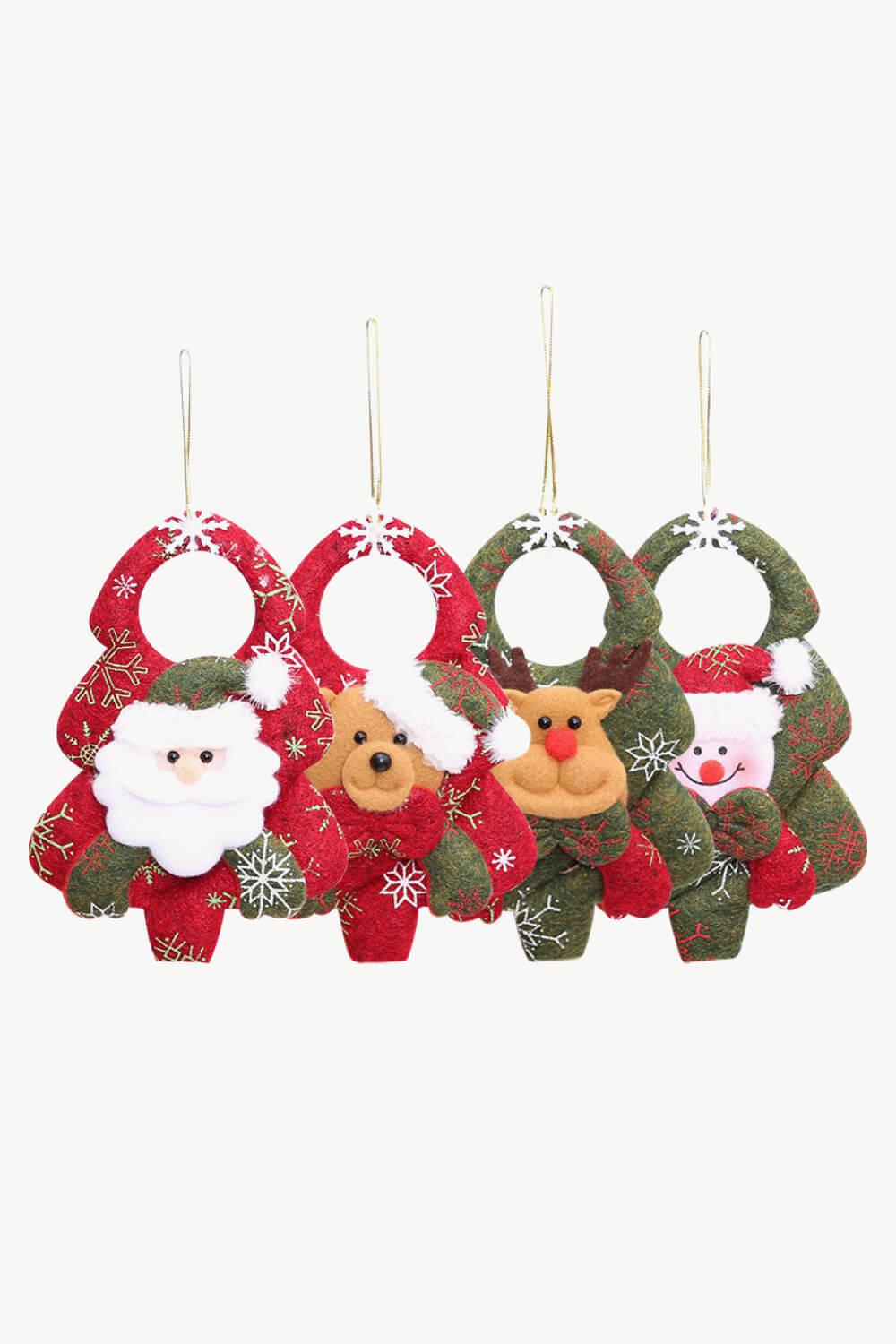 4-Pack Christmas Snowflake Figure Hanging Widgets-TOPS / DRESSES-[Adult]-[Female]-Santa/Sonwman/Elk/Bear-One Size/4 Pack-2022 Online Blue Zone Planet