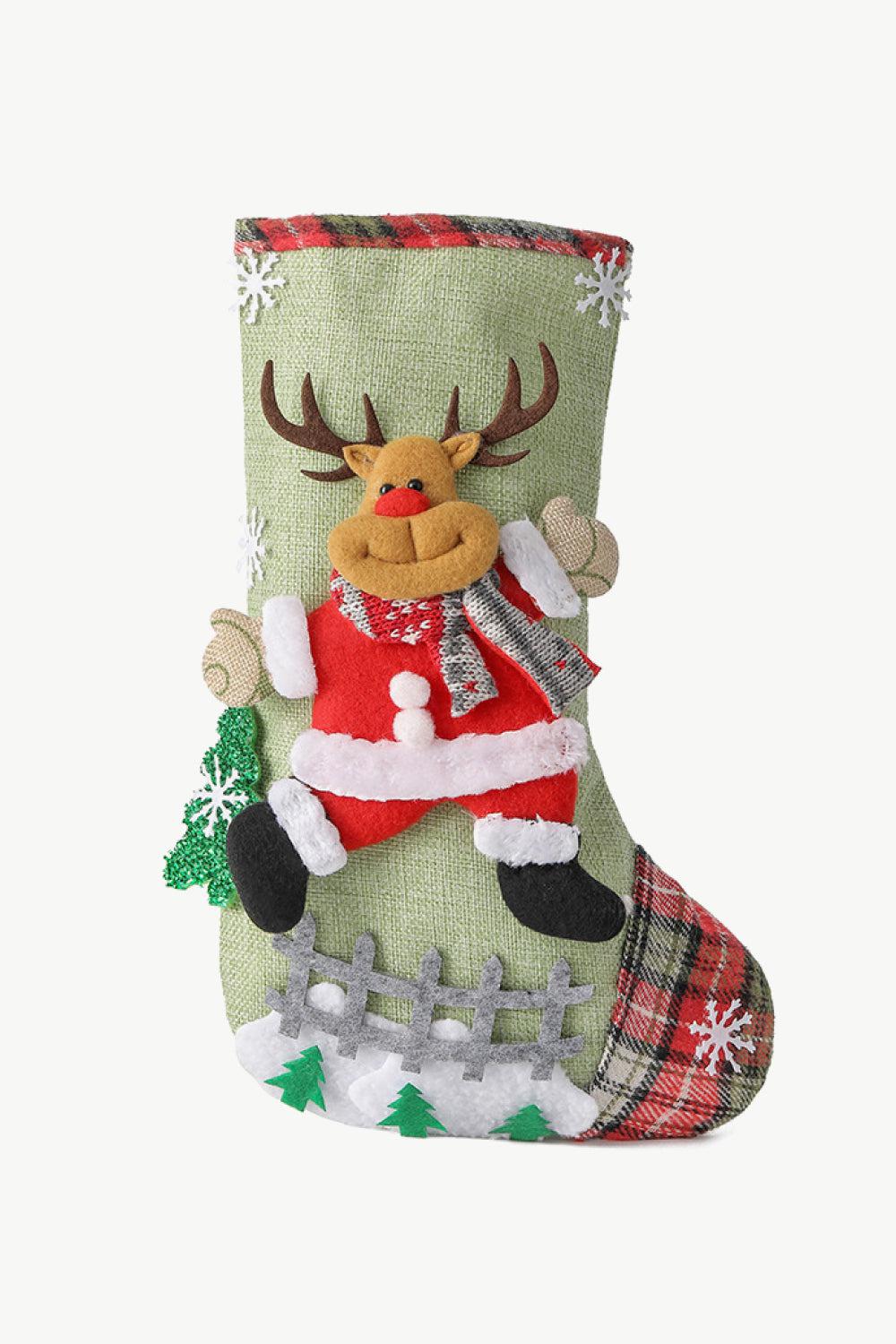 4-Pack Plaid Christmas Stockings-TOPS / DRESSES-[Adult]-[Female]-Santa/Sonwman/Elk/Bear-One Size/4 Pack-2022 Online Blue Zone Planet