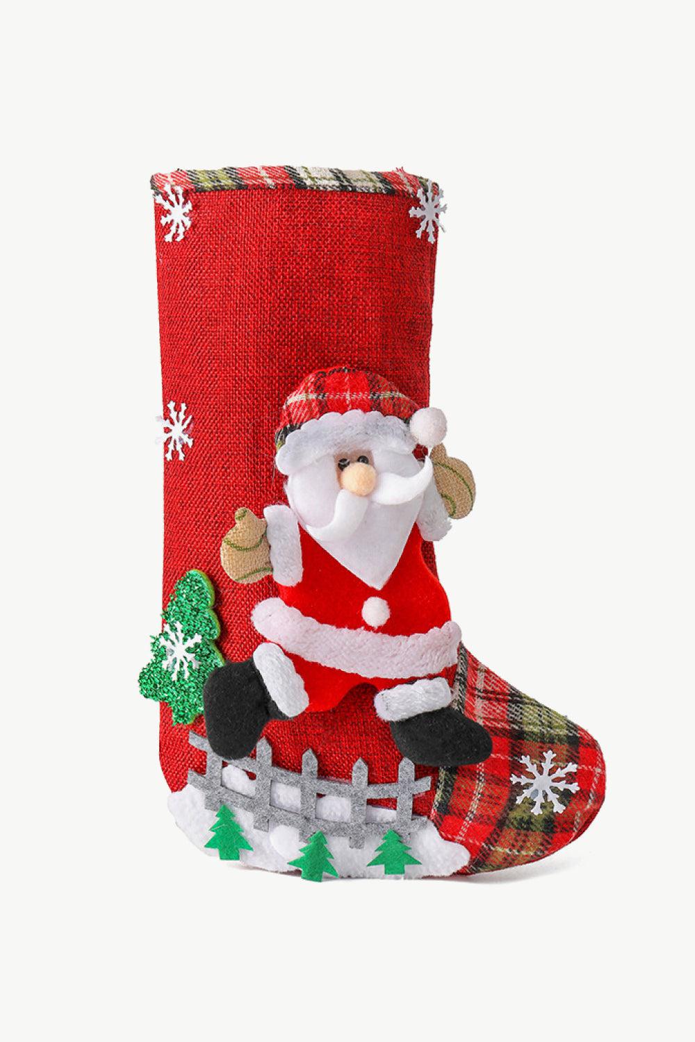 4-Pack Plaid Christmas Stockings-TOPS / DRESSES-[Adult]-[Female]-Santa/Sonwman/Elk/Bear-One Size/4 Pack-2022 Online Blue Zone Planet